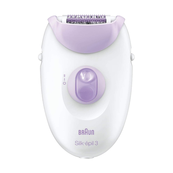 Braun Silk-Epil 3 3170 Epilator for Gentle Hair Removal with Massaging Rollers - Purple/White