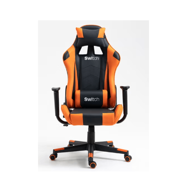 Switch Gaming Chair Drake High Back Ergonomically Stable, With Swivel Function, Height Adjustable In Full Reclining, High Back Faux Leather Computer Silla Gamer Racing , In Black With Orange Accents 5727O Switch Gaming Chair Drake High Back Ergonomically Stable, With Swivel Function, Height Adjustable In Full Reclining, High Back Faux Leather Computer Silla Gamer Racing , In Black With Orange Accents 5727O