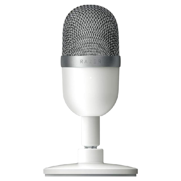RAZER Seiren Mini USB Condenser Microphone: Professional Recording Quality, Precise Supercardioid Pickup Pattern, Tilting Stand, Shock Resistant, For Streaming and Gaming on PC - Mercury White RZ19-03450300-R3M1