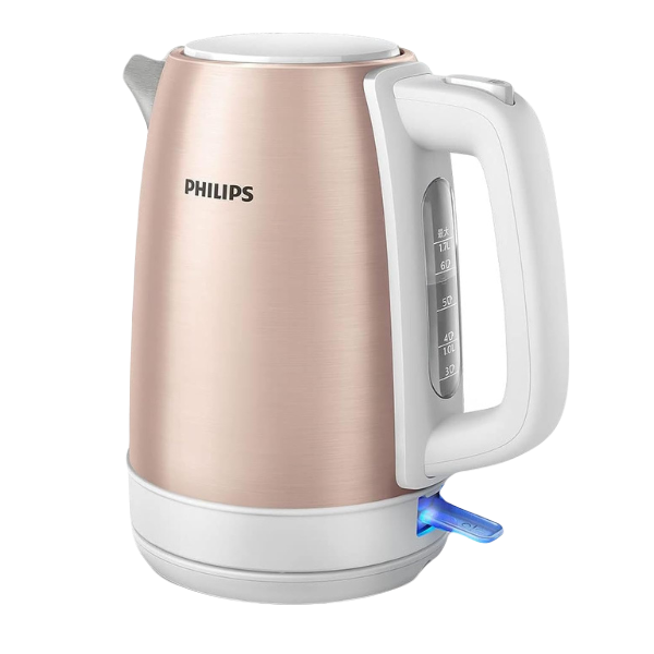 Philips Metal Kettle Daily Collection - Spring Opening, 360° Pirouette Base, 1.7 L 2200 W HD9350/96 Rose Gold