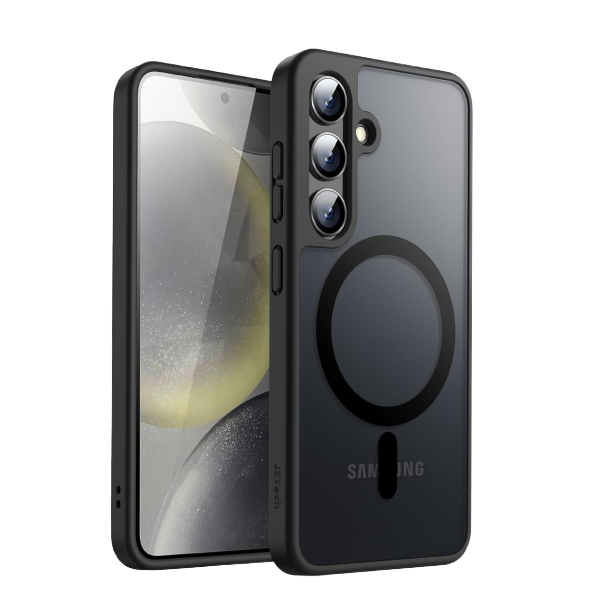 JETech Magnetic Case for Samsung Galaxy S24 5G, Compatible with MagSafe, Translucent Matte Back Shockproof Phone Cover (Black)