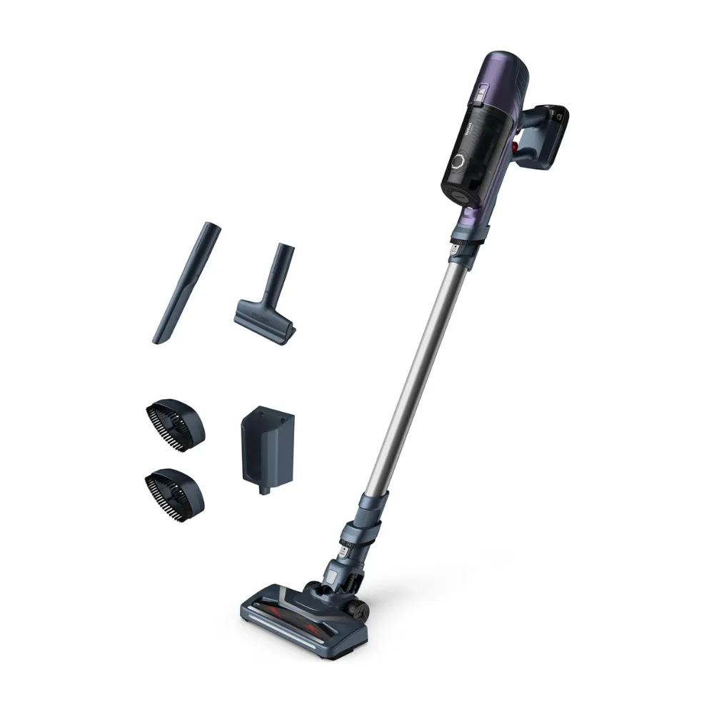 Tefal X-PERT 6.60 Cordless Vacuum Cleaner 100W with Allergy Kit Purple and Grey TY6837HO