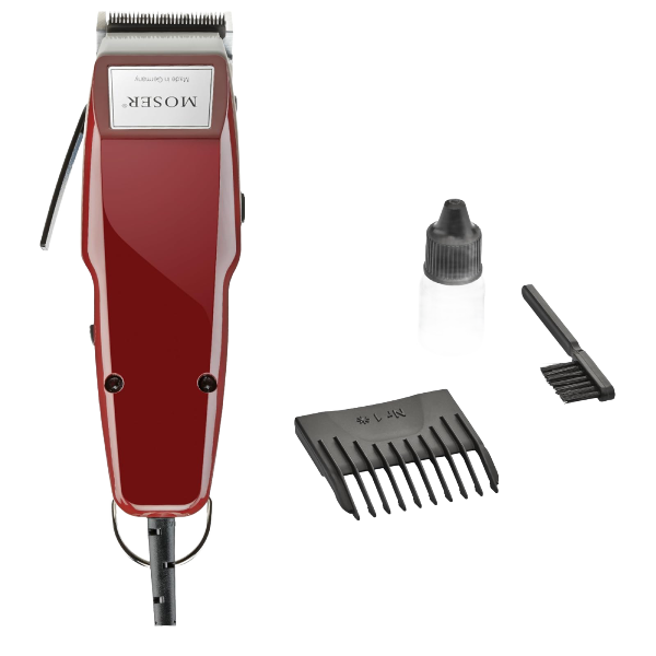Moser 1400 Professional Corded Hair Clipper 1400-0150 Red and white