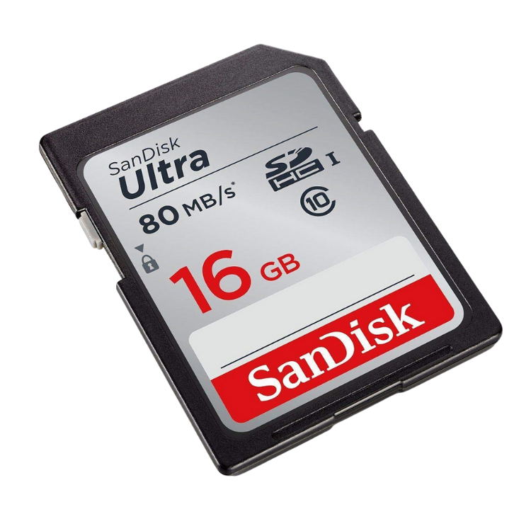 Sandisk Ultra SDHC Memory Card 80MB/s, Class 10 UHS-I 16.0 GB SDSDUNC-016G-GN6IN Black
