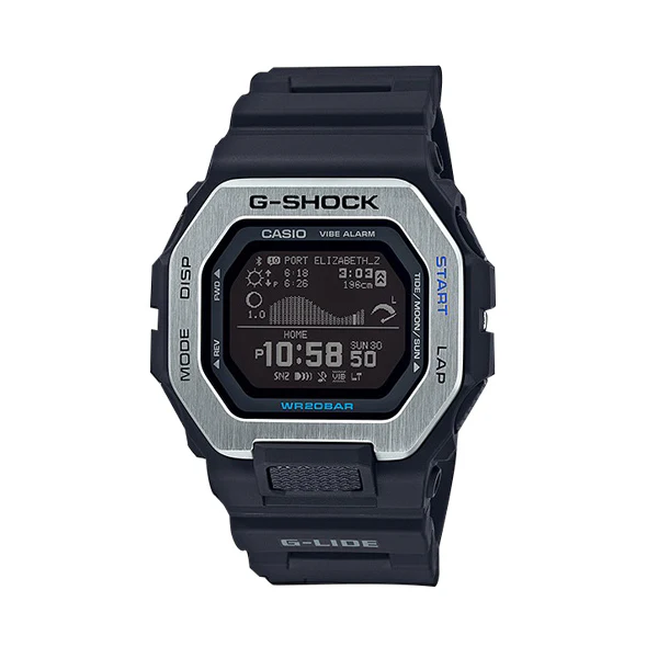 G-SHOCK Mens Octagon Shape Resin Band Digital Wrist Watch 52 mm - Black - GBX-100-1DR